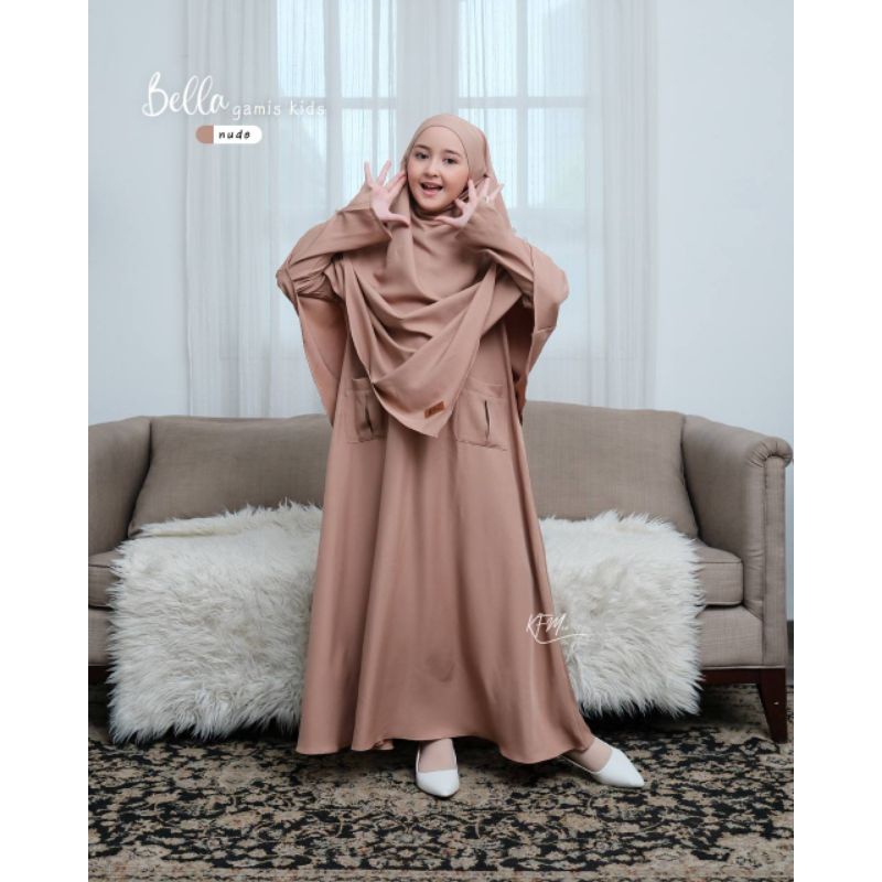 Bella kids by KFM | gamis set bergo tali anak set syar'i