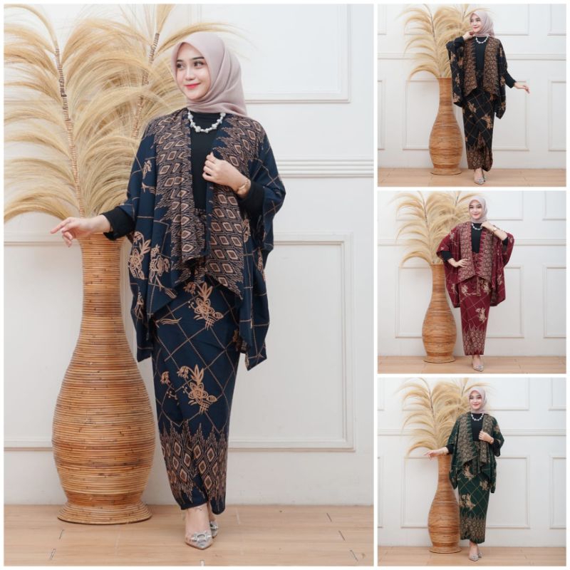 SET KONDANGAN KEKINIAN cardigan + rok lilit
