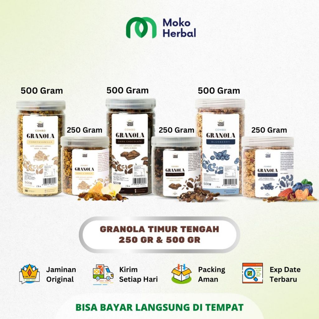 

Granola Timur Tengah 500 Gram 250 Gram Sereal Oat Makanan Sehat
