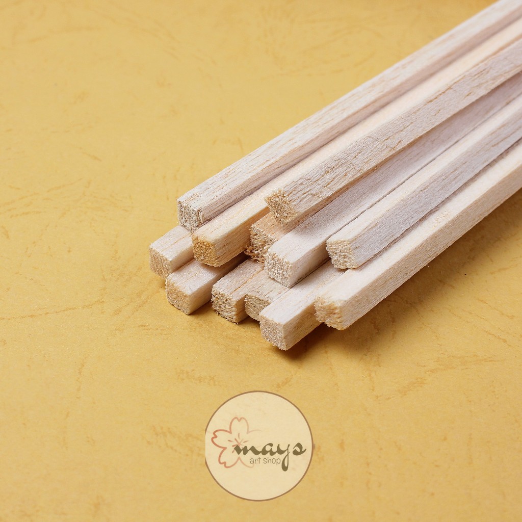 Kayu Balsa Stick 100 cm - Stik Kayu 1 Meter - Bahan Maket