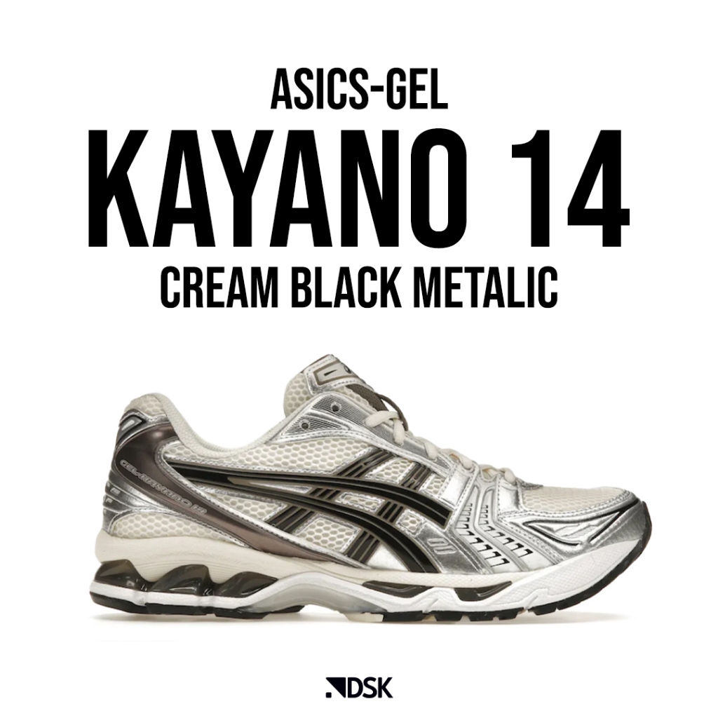 Asics Gel Kayano 14 Cream Black Metallic (1201A019) 100% Original Sneakers Casual Pria Wanita Sepatu