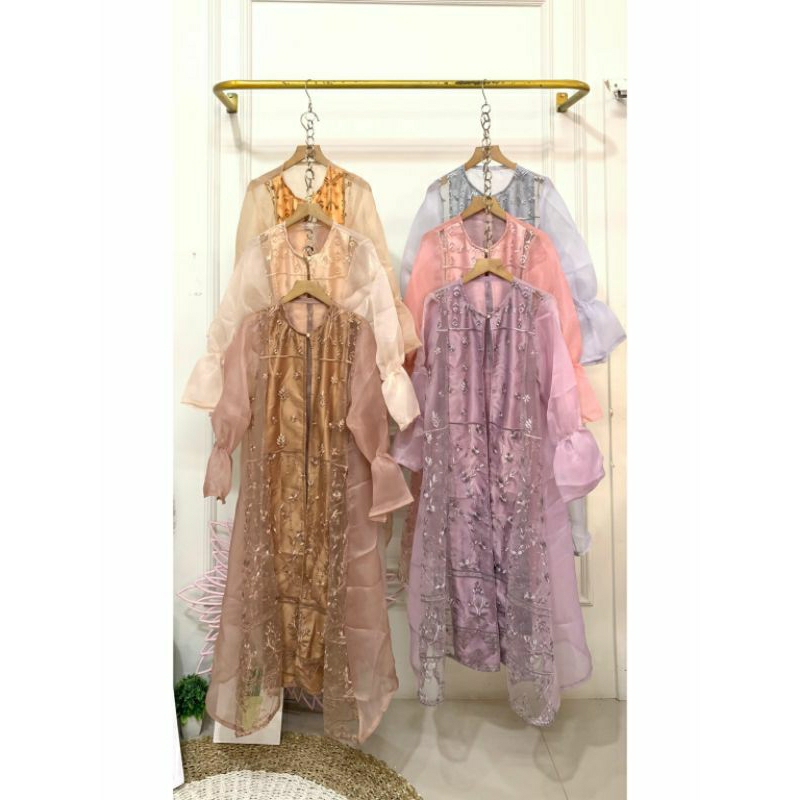 Ready long outer organza Kekinian