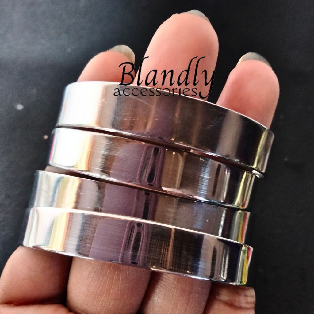 GELANG POLOS PRIA WANITA STAINLESS STEEL ASLI BAJA (TERBARU)
