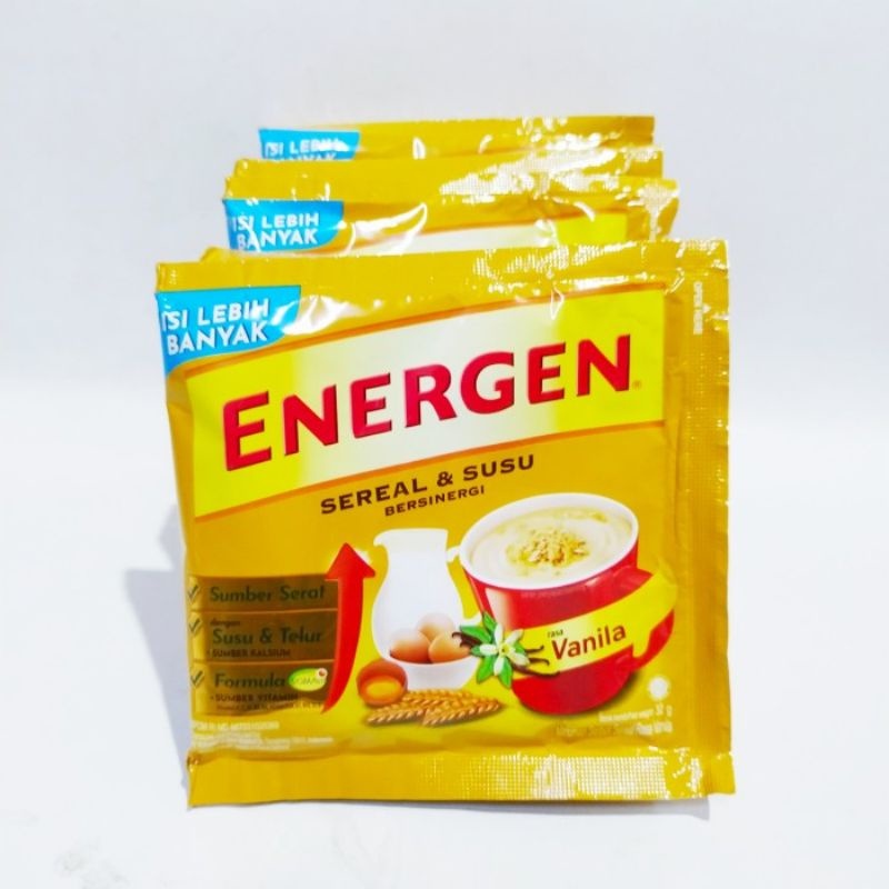 

ENERGEN MINUMAN SEREAL RASA VANILA 1 RENCENG ISI 10 BUNGKUS | PROMO MURAH