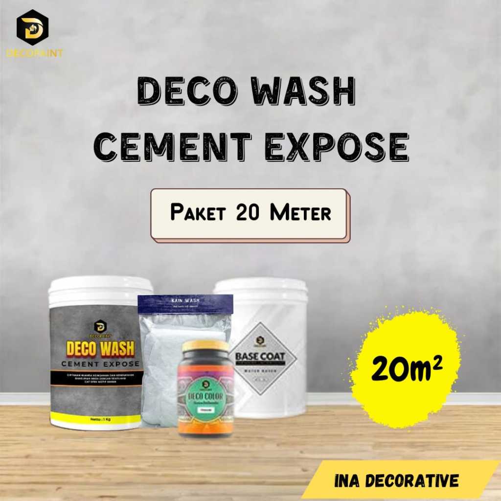 (20 Meter) Paket Cat Tembok | Deco Wash Cement Expose  - Cat Motif Semen Ekspos