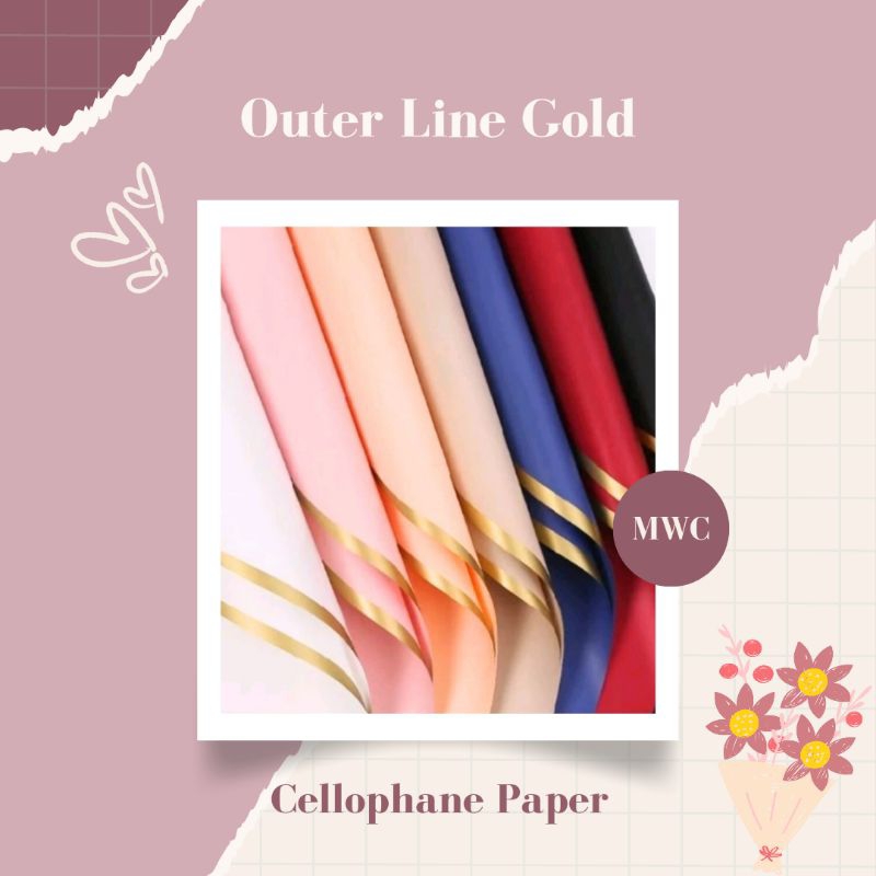 

[❗Wajib Beli Paper Core] Cellophane Paper Outer Line Gold