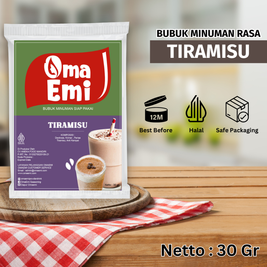 

BUBUK MINUMAN PREMIUM RASA TIRAMISU 30 GR | BPOM & HALAL