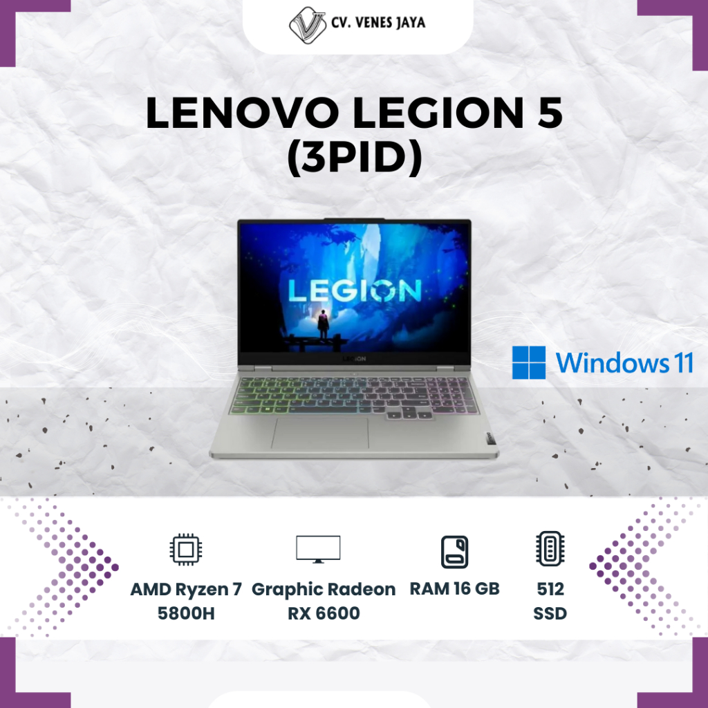 Lenovo Legion 5 15ACH6A-82NW003PID /AMD Ryzen 7-5800H/16GB/512GB SSD/RX6600M 8GB/15.6″/Win 11 Home+O
