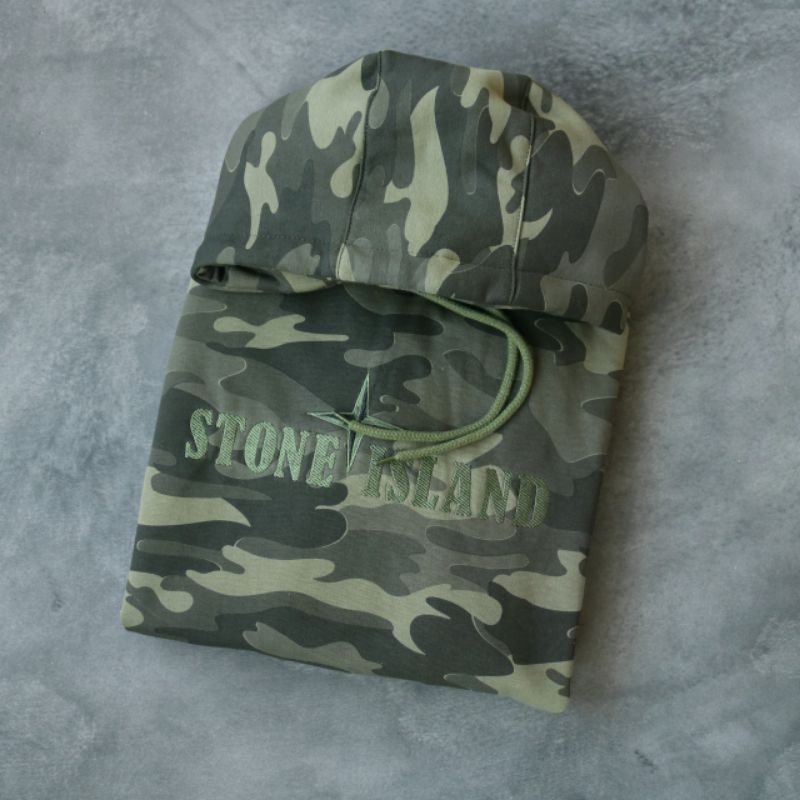 HOODIE STONE ISLAND CAMO CLASSIC GREEN L & XL