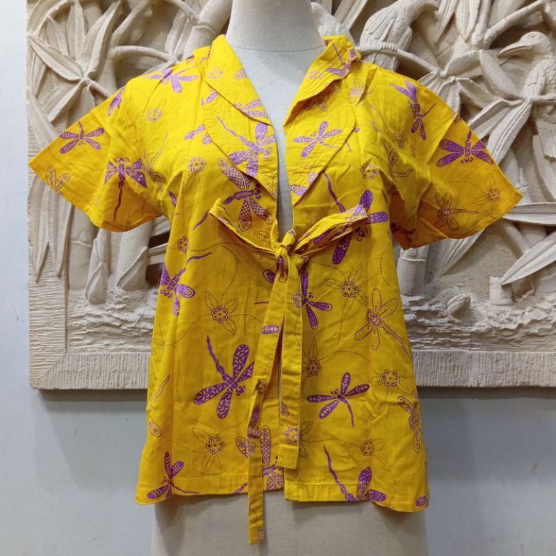 Batik Cardigan Motif Unik / Batik Cardigan Kuning Motif Capung Baru