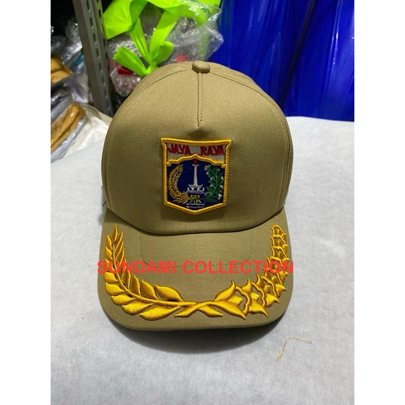 TOPI PEMDA DKI LOGO PADI KAPAS