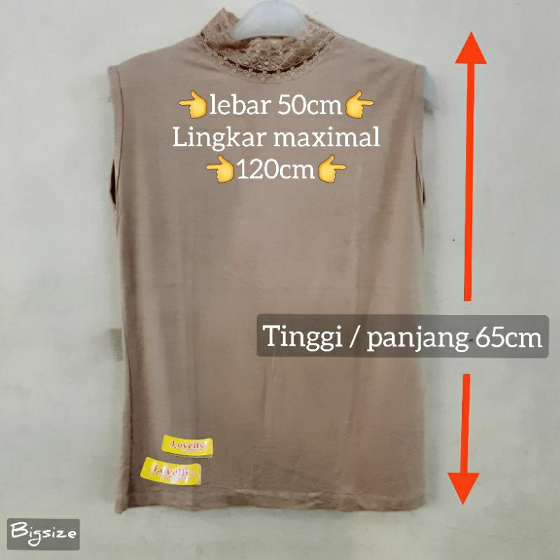 iu8 Manset Lekbong Wanita Renda Jumbo Lekbong Renda XXL Baju Manset Lengan Buntung Kaos Ukuran XXL