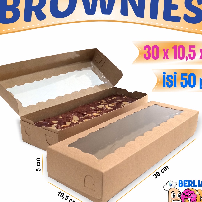 

Istimewa Dus Brownies Box Brownies Kraft 3X15X5 isi 5 pcs Tebal Box Kue Bolu Donat Windows Termurah