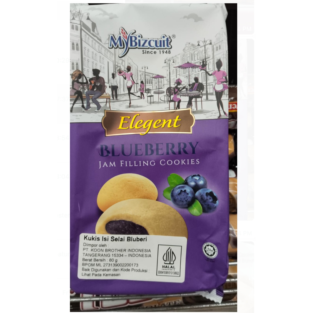 

Snack Biskuit MyBizcuit Kukis Cookies Selai Blueberry 80gr