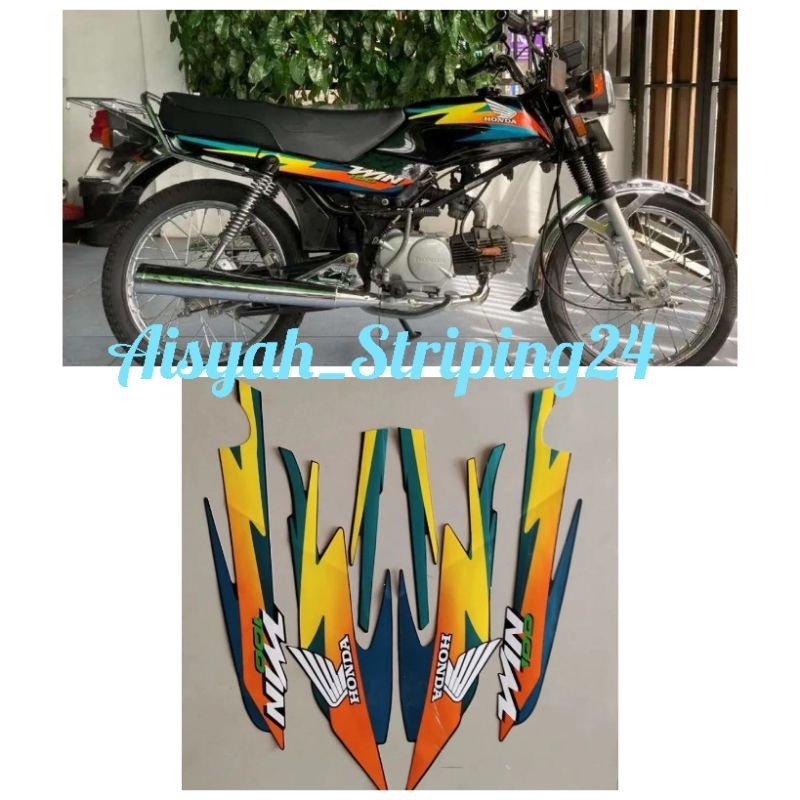 STIKER STICKER STRIPING LIS LES BODY MOTOR HONDA WIN 100 TAHUN 2001