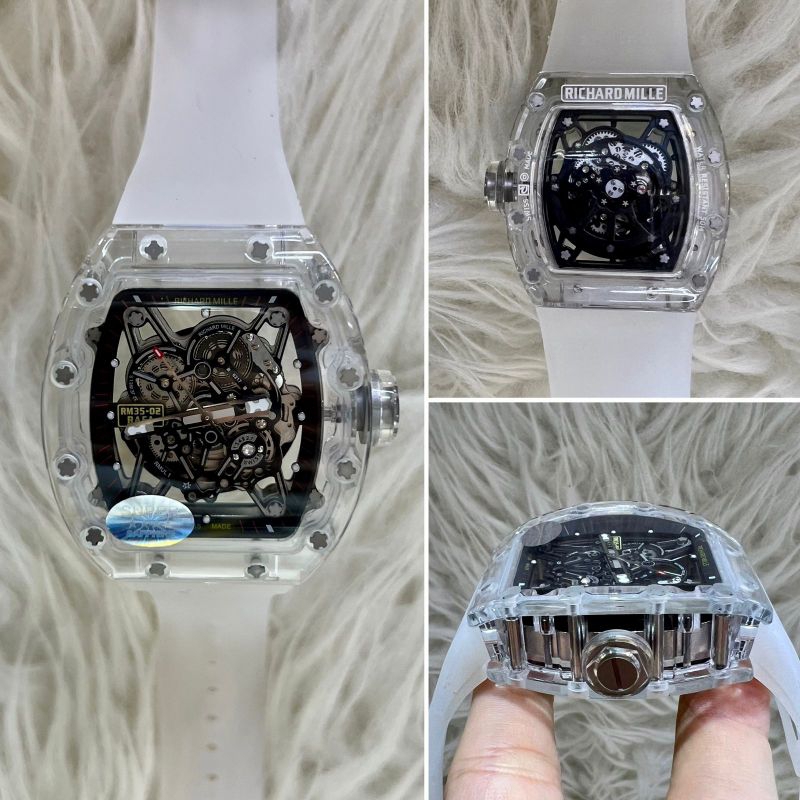 RM RAFA RM35-02 SKELETON DIAL WHITE SAPPHIRE AUTOMATIC SUPER CLONE #jamtanganpria #jamtangancowok