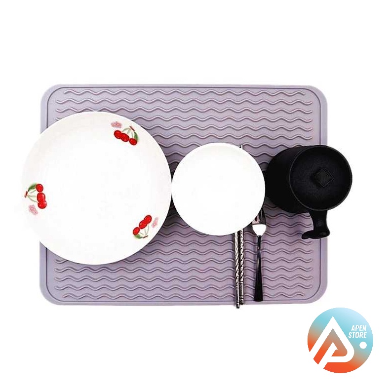 SHOPEE SALE APEN Drain Mat Alat Pengering Cuci Piring Gelas  Tatakan Peniris Cucian Perlengkapan Dap