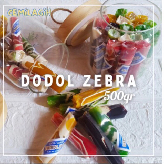 

Dodol zebra warna warni khas Garut 500gr