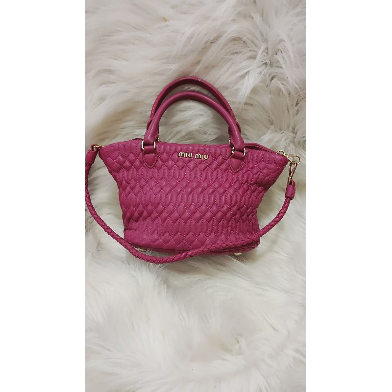 TAS MiumiU* Leather Pink PRELOVED ORI/TAS MIUMIU PINK PL