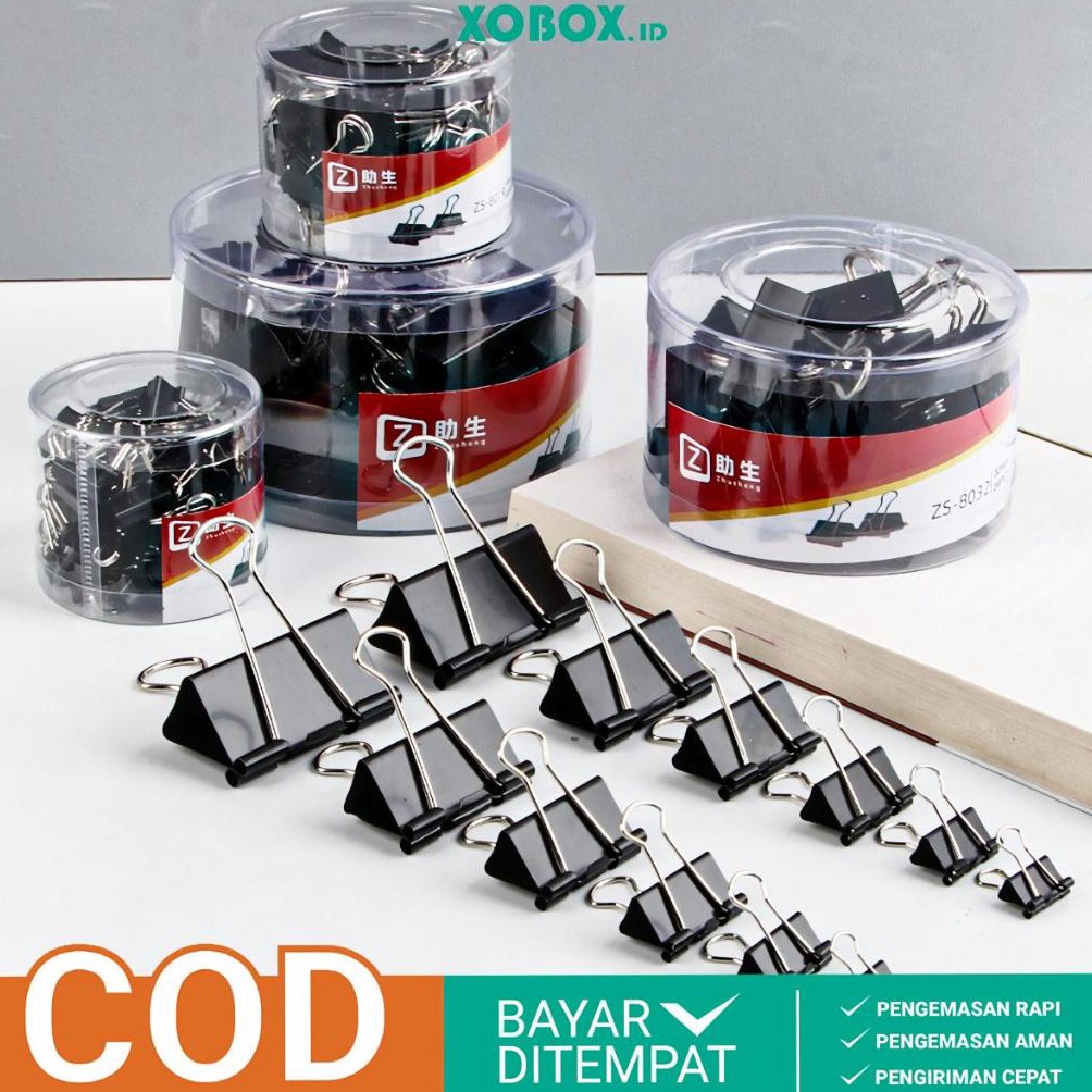 

TREND PRODUCT Binder Clip Hitam Penjepit Kertas Multifungsi 1 Lusin Bebas Karat ATK8 XOBOX