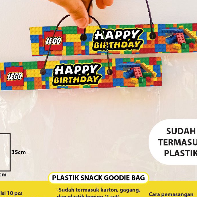 Termurah PLASTIK SNACK LEGO GOODIE BAG DEKORASI ULTAH HIASAN ULANG TAHUN