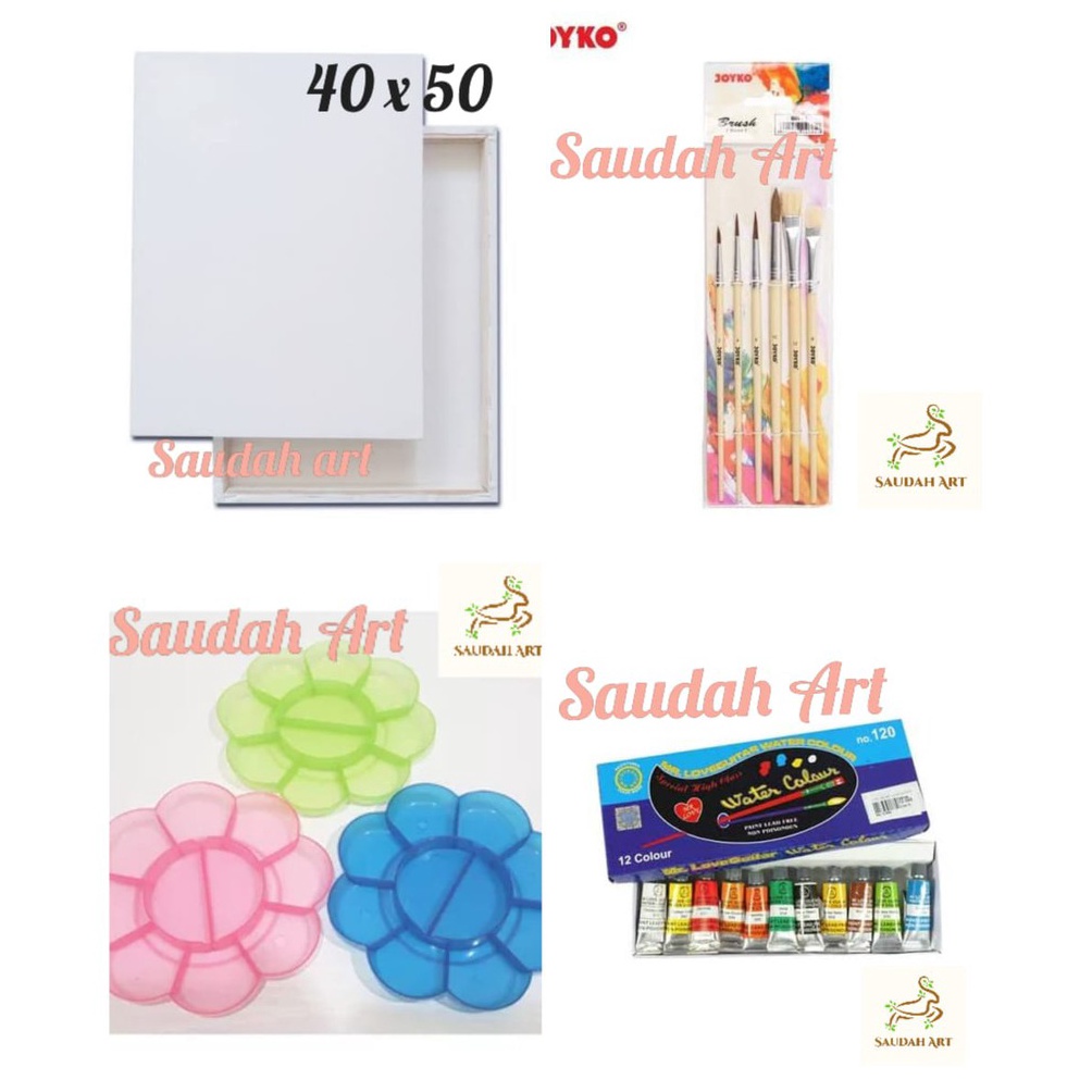 

PAKET INSTAN Paket Kanvas Lukis kanvas 4x5kuaspaletcat air