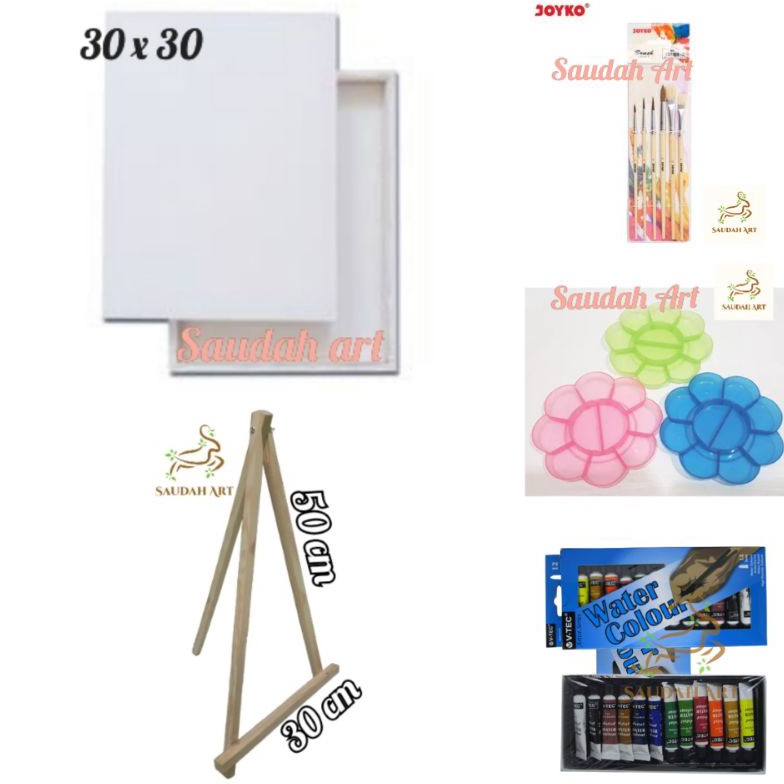 

COBAIN YUK Paket Lukis Lengkap kanvas 3x3kuaspaletcat air 6mleasel 3x5