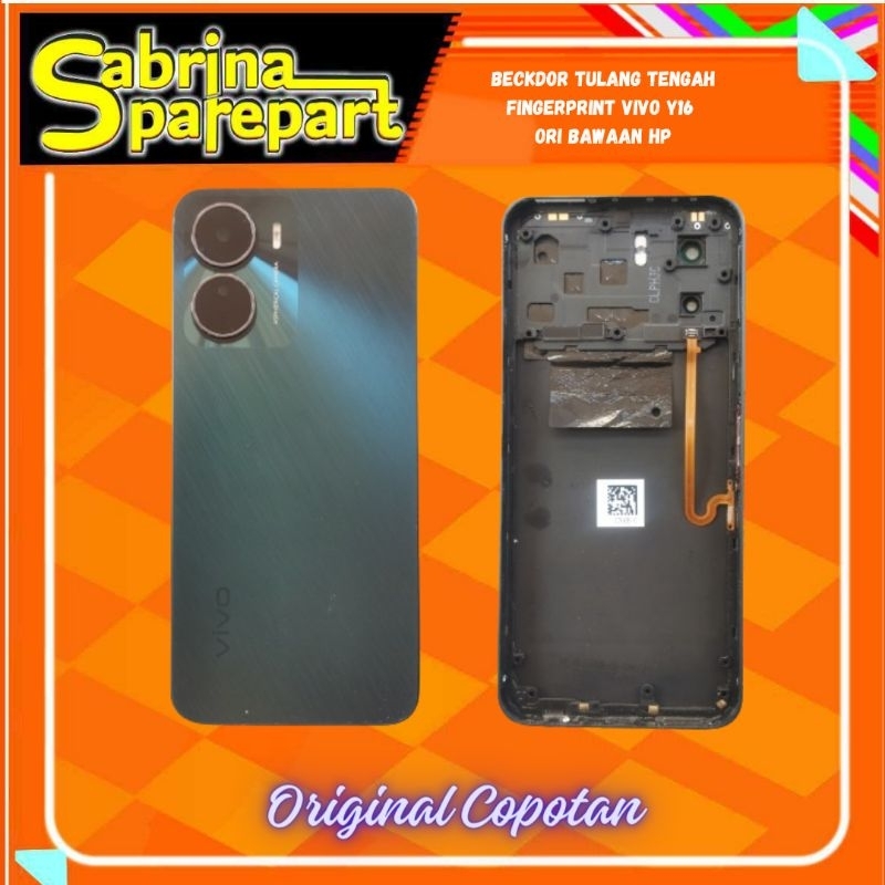 Bakdor tutup mesin fingerprint Vivo Y16 fullset  ORI bawaan Hp