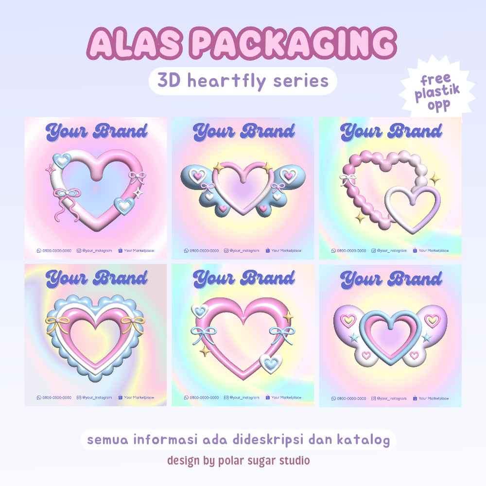 

[HEARTFLY] Alas Packaging Gelang Cincin Gift Aesthetic - Kertas Packing Free Plastik Opp