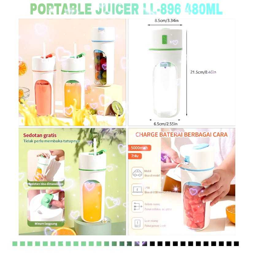 Portable Juicer LL-896 480ML BLD-05/Juicer Portable Blender Portable 480ML Blender Buah Elektronik S