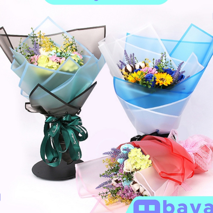 

Potongan 2 LEMBAR Flower Wrapping Paper Transparan List Kertas Buket Bunga Korea Cellophane KB5