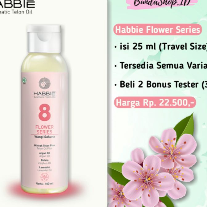 

KF7 Habbie Flower Series minyak telon kemasan25mlTravel size