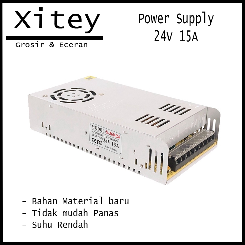 power supply  24V 15A kipas fan trafo adaptor switching 24V15A