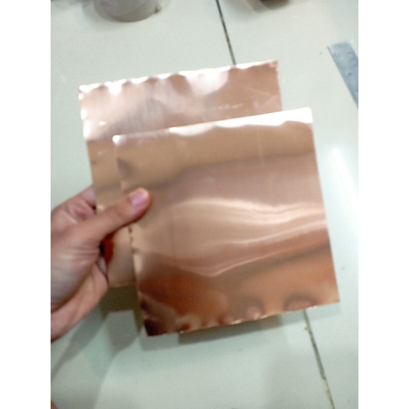 Plat Tembaga Asli 0,3mm x 15cm x 15cm Plat Tembaga