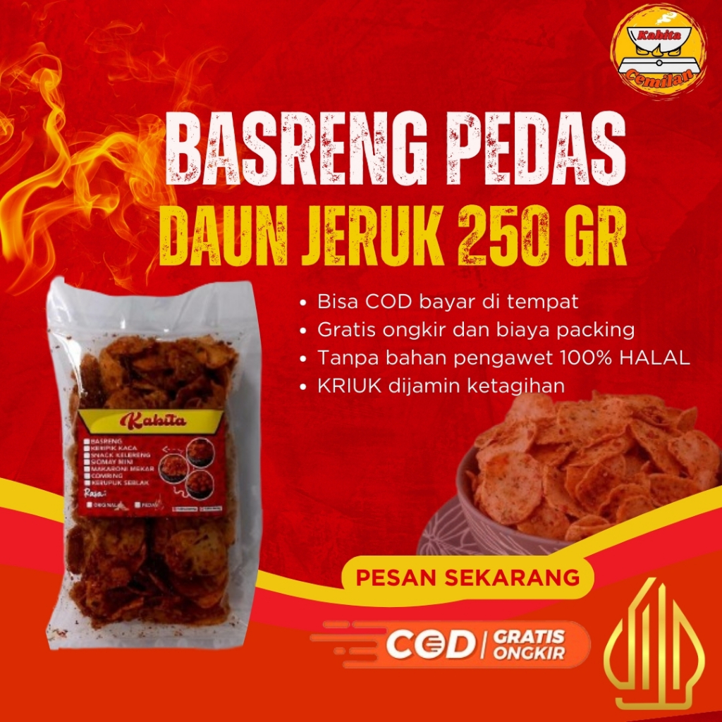 

BASRENG PEDAS DAUN JERUK KABITA 100GR-250GR