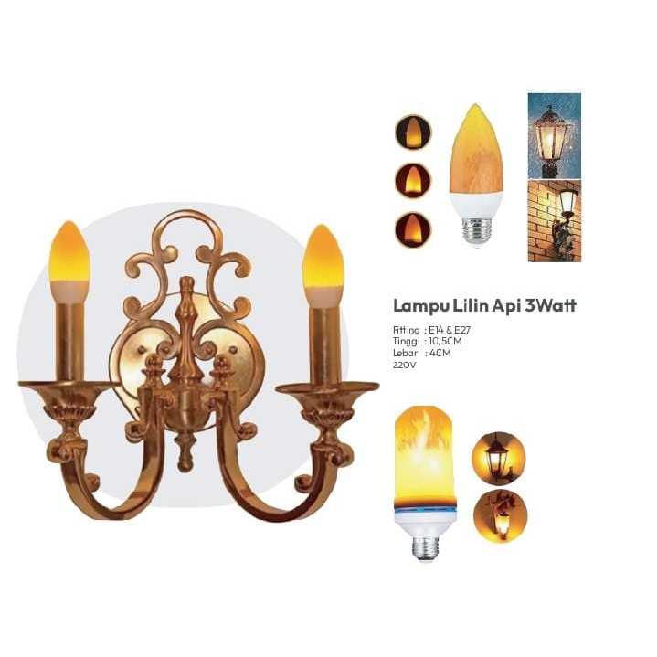 LAMPU LED API FLAME EFFECT LAMPU API 3W LAMPU EFEK OBOR 220V