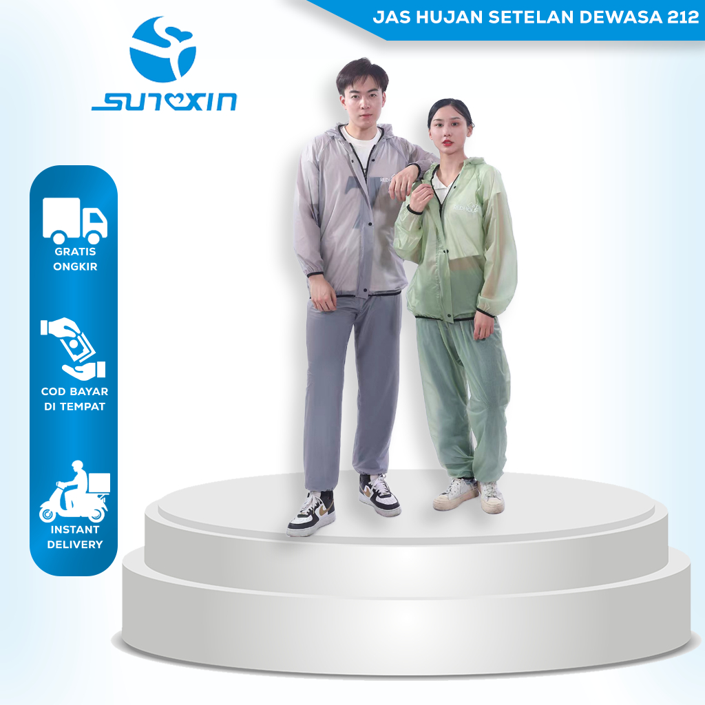 SUNXIN Jas Hujan setelan Dewasa 212/ Baju Anti Air / Baju HujanTebal, Kuat dan Elastis