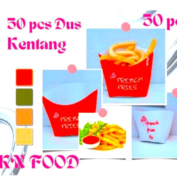 Box French Fries - Dus French Fries Kecil - Dus Kemasan Kentang Goreng