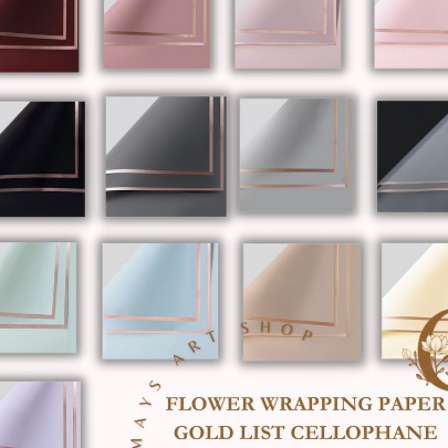 

Terlaris 1 Pak 2 Lembar Kertas Buket Bunga 1 Pak Flower Wrapping Paper Cellophane Gold List Semi Transparan Flower Wrap 2 Lembar Transparent Frame Pinggir Emas Money Bouquet Florist Per Pack Waterproof Korean Style