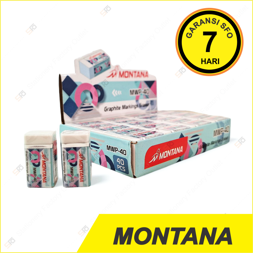 

40 Pcs Penghapus Montana MWP-40 - White Eraser 1 Pack