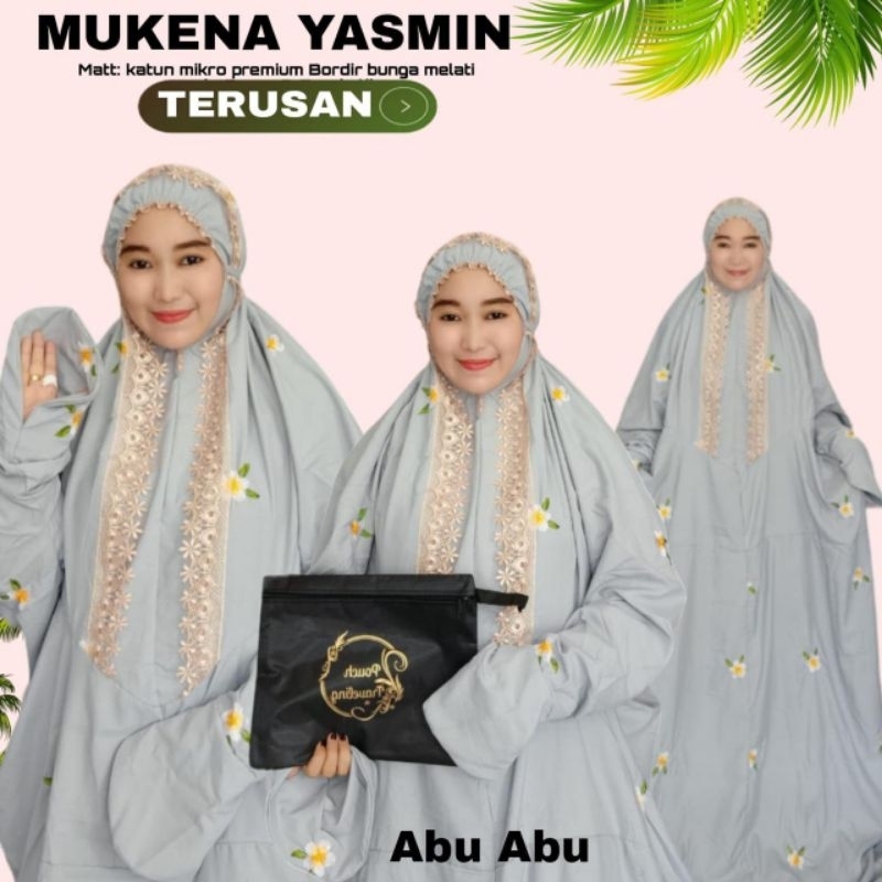 Mukena Terusan Dewasa Yasmin Katun Mikro