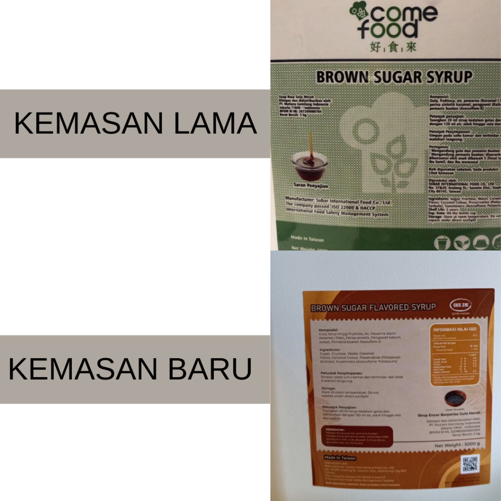 

comefood brown sugar 5kg / Come Food Syrup Siganture Taiwan / mixue bahan brown sugar jelly