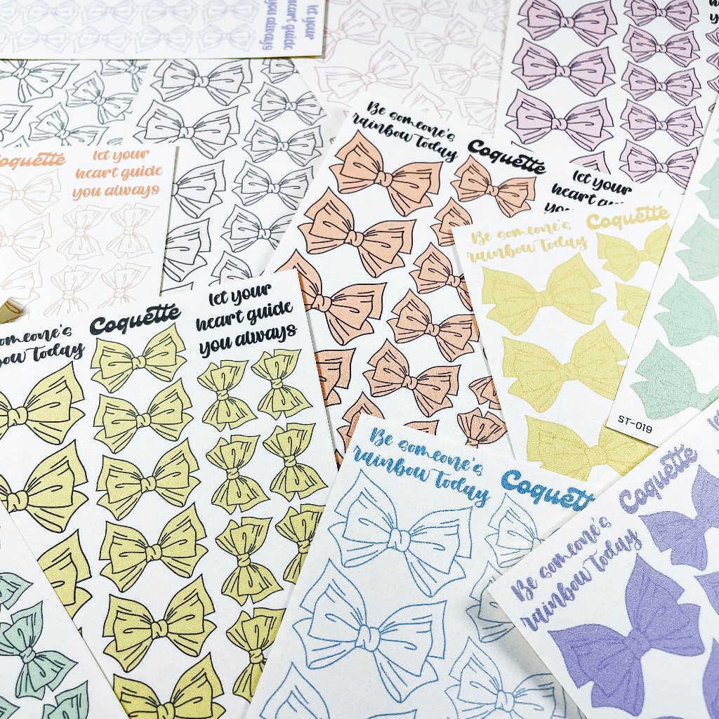 

Sticker Sheet: Bow 1 Ribbon Aesthetic Coquette Style Scrapbook Journal Stiker deco handmade by kaoyashop