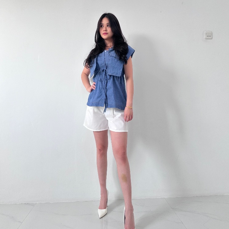 BRON - BLOUSE JEANS (JEANS)  | Atasan Wanita | Baju Wanita | Baju Pesta Wanita | Atasan Wanita Kekin