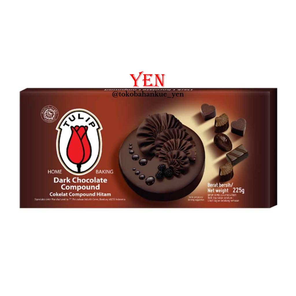 

Tulip Premium Dark Chocolate Compound / White Chocolate / Coklat Putih / Dark Coklat / DCC 225gr