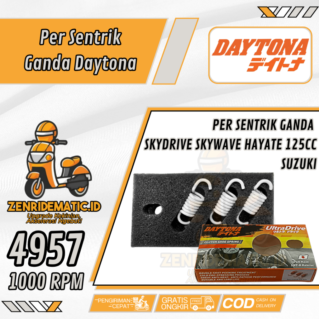 Per Sentrik Kampas Ganda Kopling Spin Skydrive Skywave Hayate 125 Daytona 1000 RPM 4957