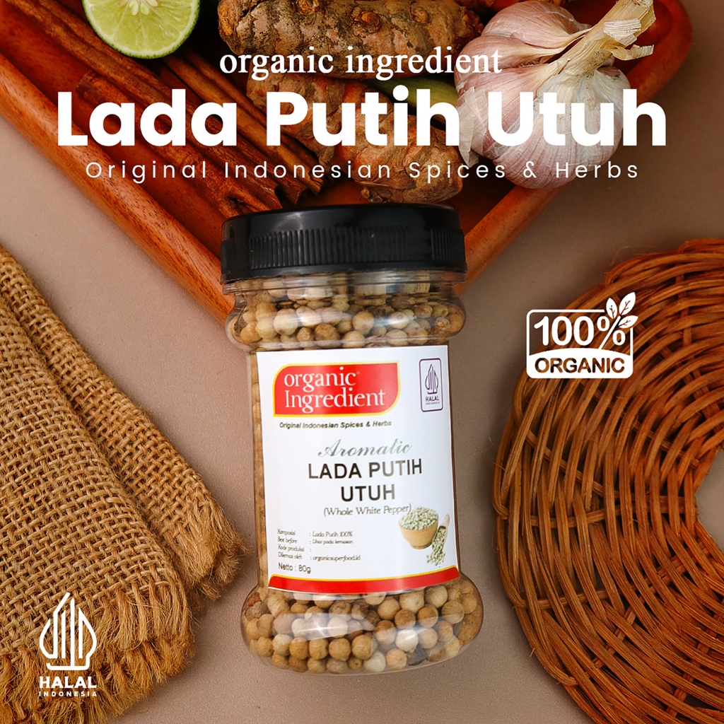 

Organic Ingredient Lada Putih Merica Utuh Original Rempah Indonesia Bumbu Dapur