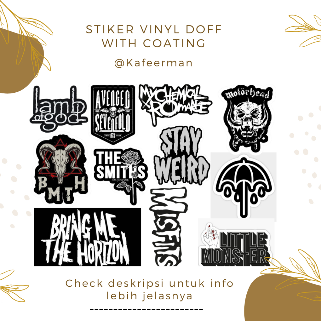 

STIKER BAND BMTH LAMB OF GOD ISI [11PCS]
