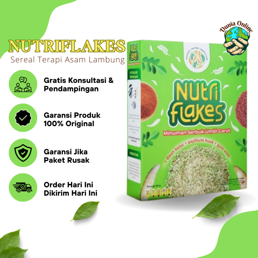 

Nutriflakes Original Super Food Sereal Umbi Garut Daun Kelor Terapi Asam Lambung Nutriflake Nutri Flakes