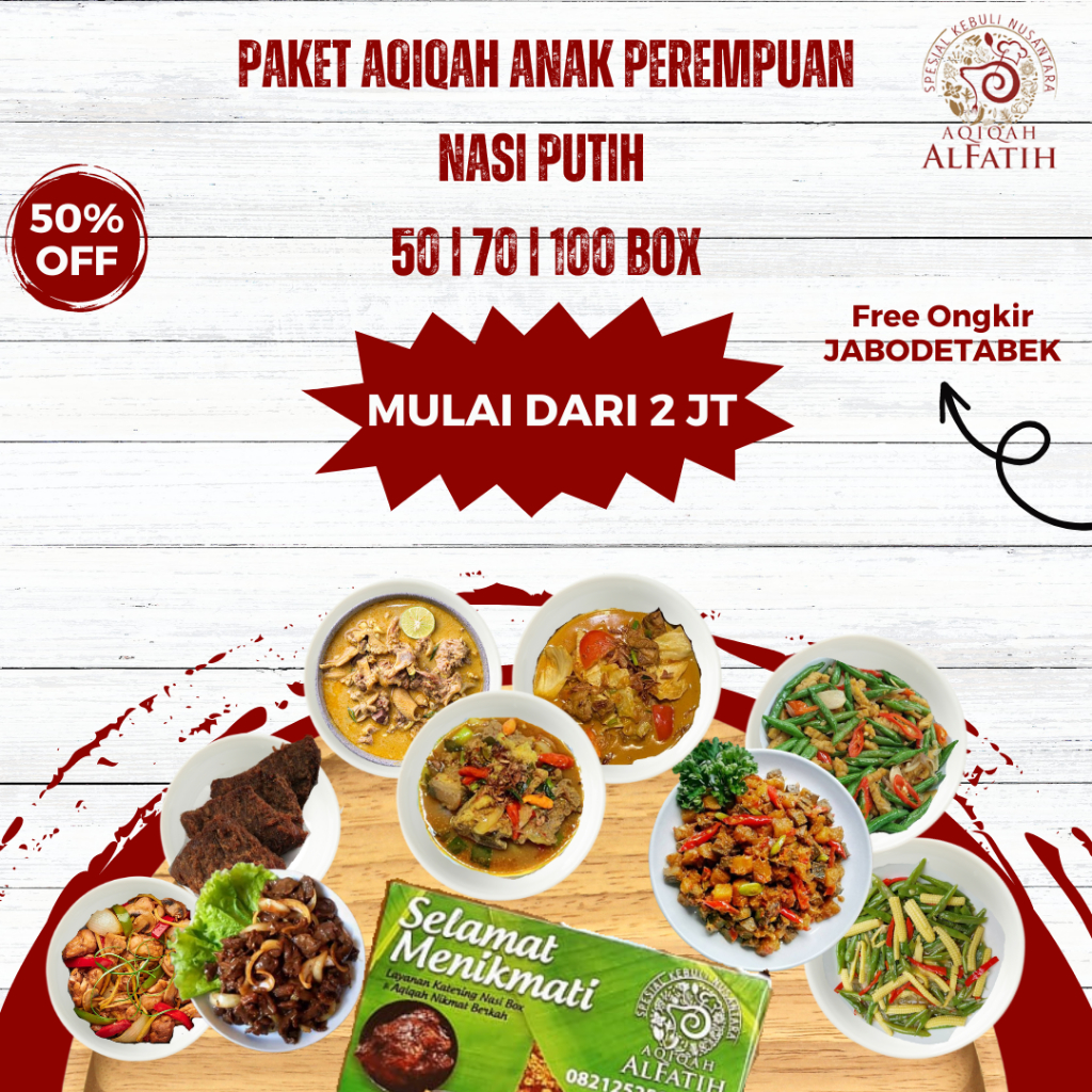 

PAKET NASI PUTIH AQIQAH ANAK PEREMPUAN DAPUR ALFATIH